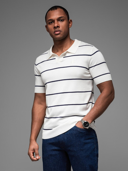 Ombre Clothing Pánská polokošile z viskózy s vodorovnými pruhy Ombre Clothing