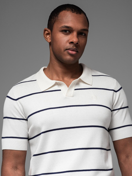 Ombre Clothing Pánská polokošile z viskózy s vodorovnými pruhy Ombre Clothing