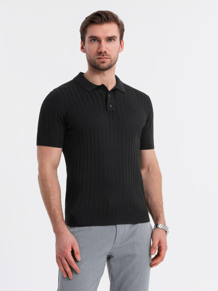 Ombre Clothing Pánská polokošile SLIM FIT z viskózy se svislými pruhy Ombre Clothing