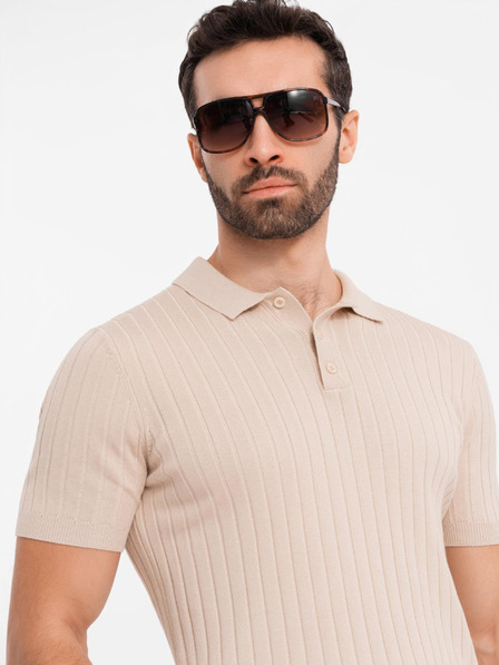 Ombre Clothing Pánská polokošile SLIM FIT z viskózy se svislými pruhy Ombre Clothing