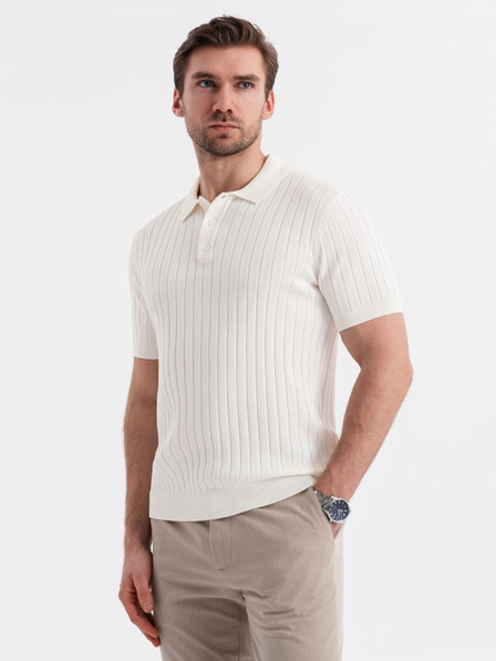 Ombre Clothing Pánská polokošile SLIM FIT z viskózy se svislými pruhy Ombre Clothing